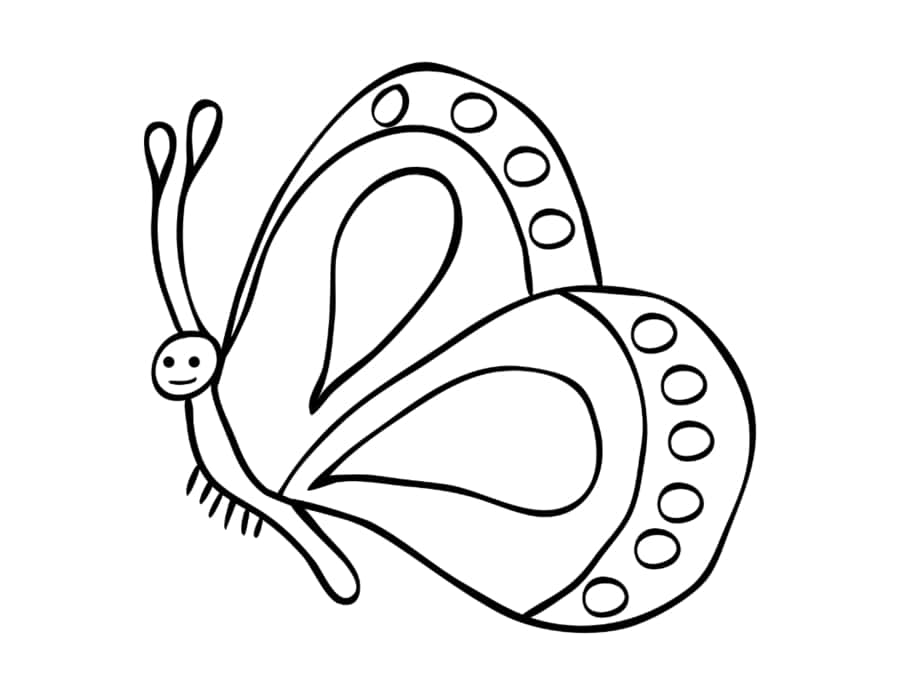 Butterfly Simple Side View For Kids Tracing Shape Pdf Free Vectors